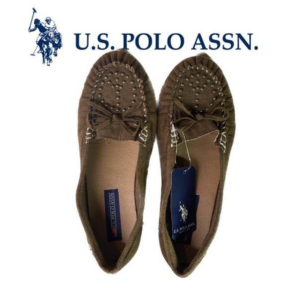 NEW🔥U.S. Polo Association Women’s Brown Hard Sole Size 8 Casual Moccasins - Picture 1 of 5